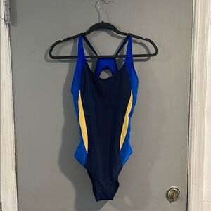 Jack Smith‎ Athletic Training Blue and Yellow One Piece Swimsuit M